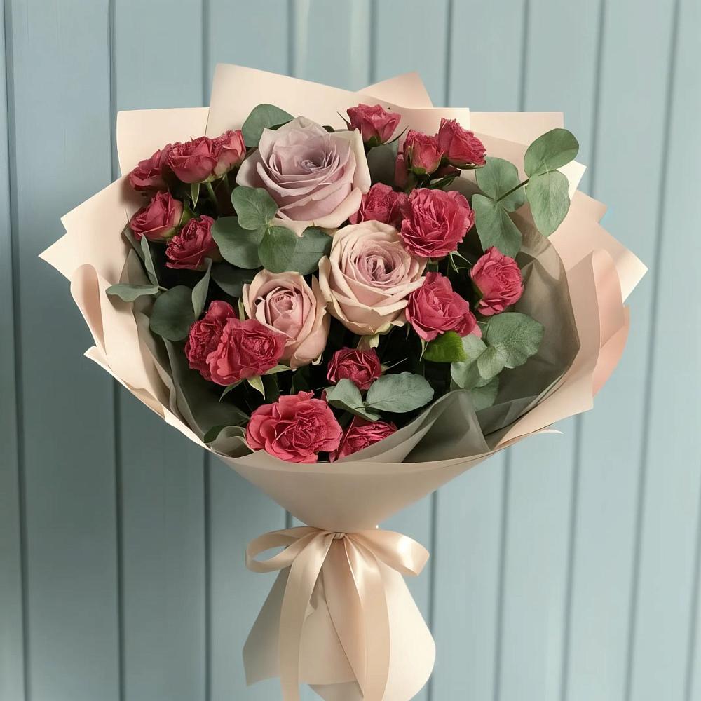 Букет цветов из: Гвоздики и Розы в Дубенцовской