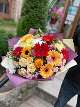 Букет цветов из:  Герберы, Ромашки, Хризантемы, Розы и Подсолнухи #REPLACE_PRED# Дубенцовской