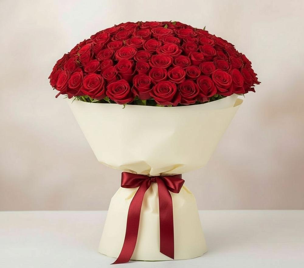 Букет 101 Красная роза Милано в Дубенцовской