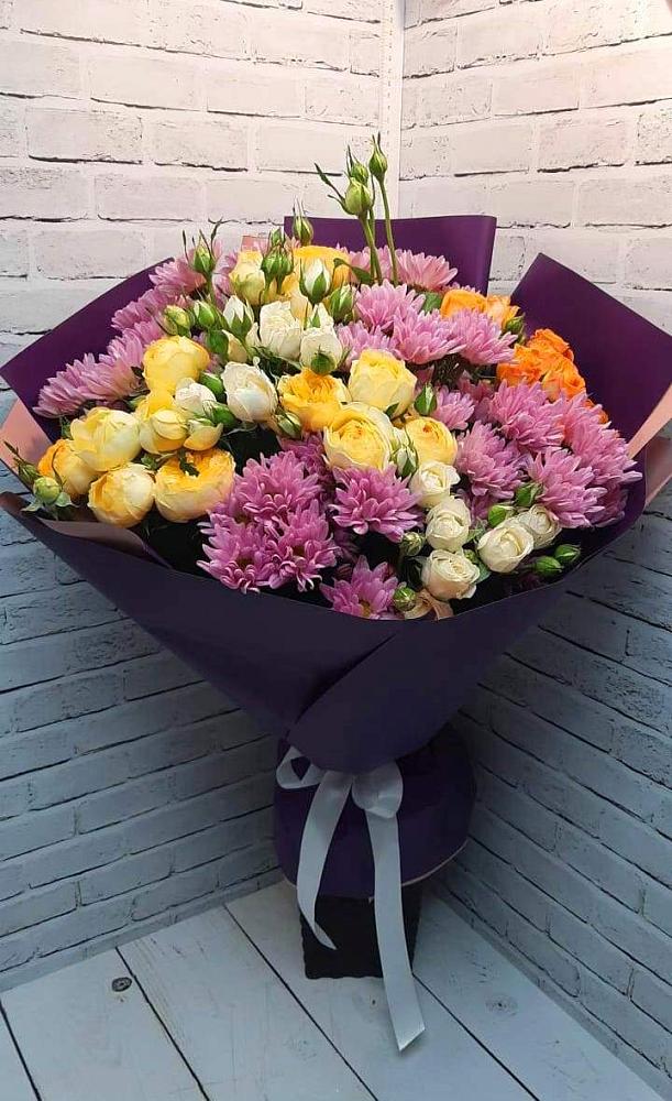 Букет цветов из: Хризантемы и Розы в Дубенцовской