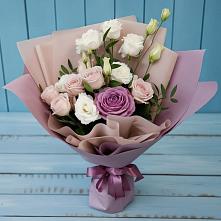 Букет цветов из:  Розы и Лизиантусы в Дубенцовской