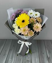 Букет цветов из:  Розы, Герберы и Хризантемы в Дубенцовской