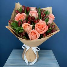 Букет цветов из:  Розы и Альстромерии в Дубенцовской