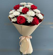 Букет цветов из:  Розы и Хризантемы в Дубенцовской