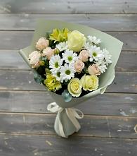 Букет цветов из:  Альстромерии, Розы и Хризантемы в Дубенцовской